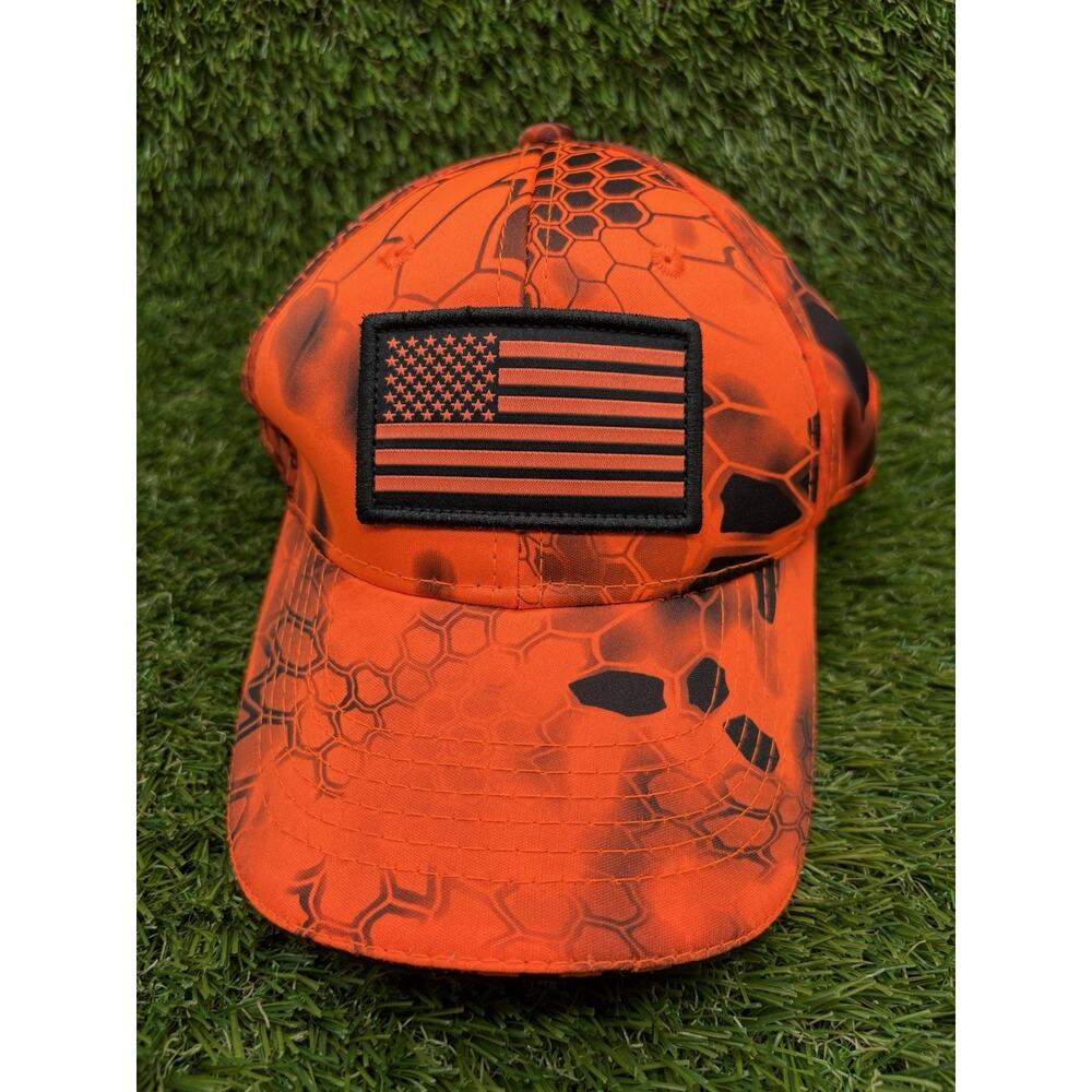 OC Sports USA FLAG, orange camo Adjustable Cap Kryptek